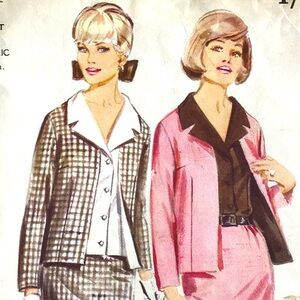 Vintage Butterick 3399 Sewing Pattern Misses’ Jacket Blouse Slim Skirt Size 14